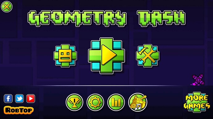Geometry Dash Main Screen