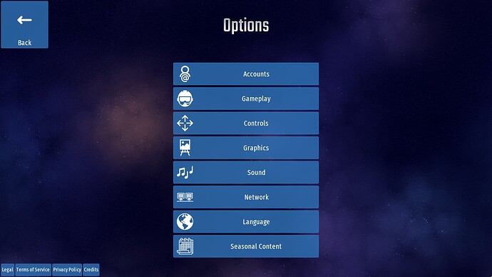 Current Options Tab