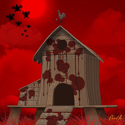 HenHouseHalloweenArt