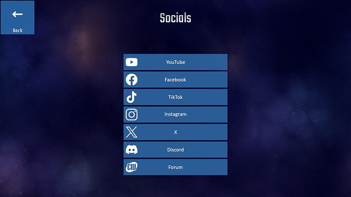 Socials Screen