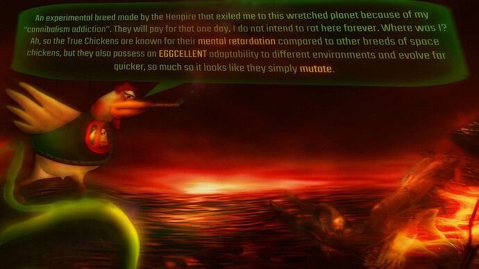 an experimental breed partially based on the Earth chicken