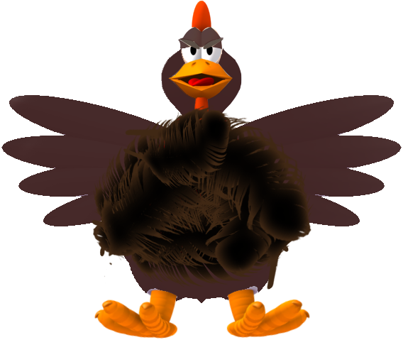 Dark feather chicken